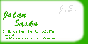 jolan sasko business card